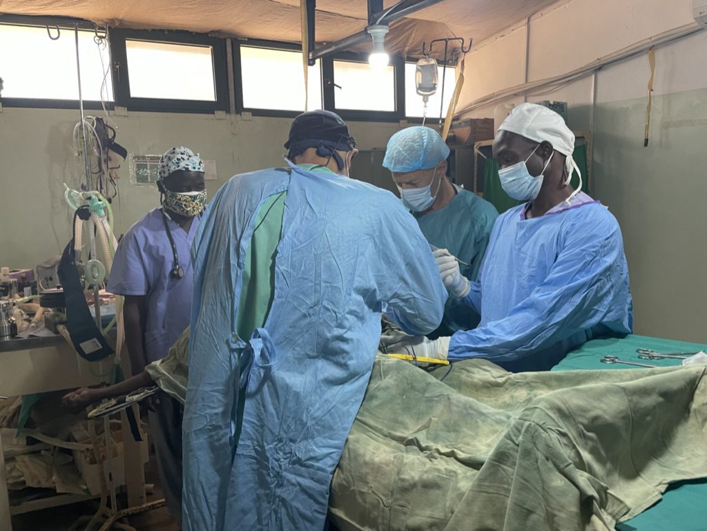 Surgery at a hospital with doctors in Sudan